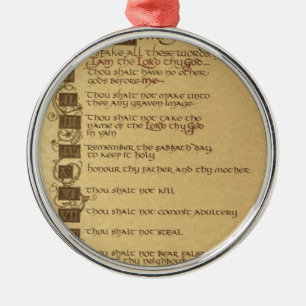 Ornamento De Metal dez mandamentos