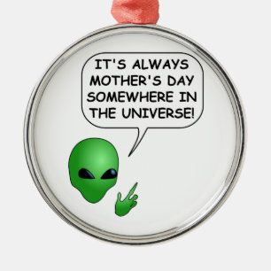 Ornamento De Metal Dia de as mães alienígena