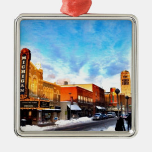 Ornamento De Metal Dia de inverno em Ann Arbor