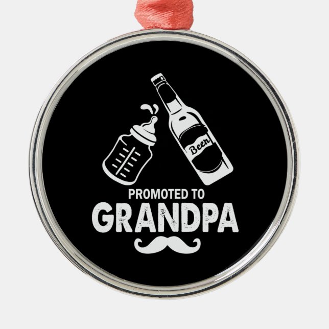Ornamento De Metal Dia de os pais Promovido Ao Avô (Frente)