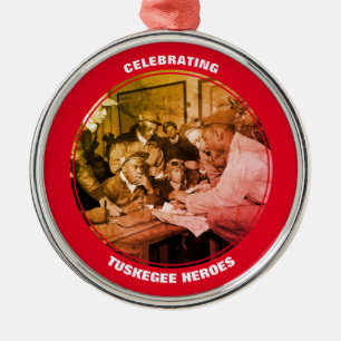 ORNAMENTO DE METAL DIA DOS AVIADORES DE TUSKEGEE PERSONALIZADO