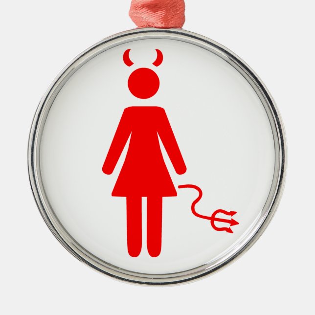 Ornamento De Metal Diabo da mulher da vara (Frente)