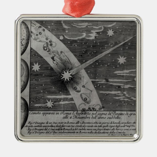 Ornamento De Metal Diagrama astrológico do cometa (Frente)