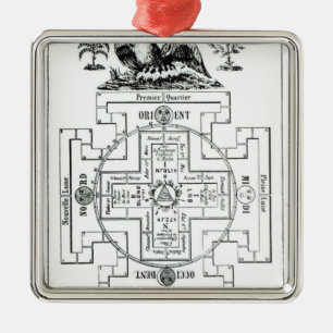 Ornamento De Metal Diagrama Mystical de Solomon