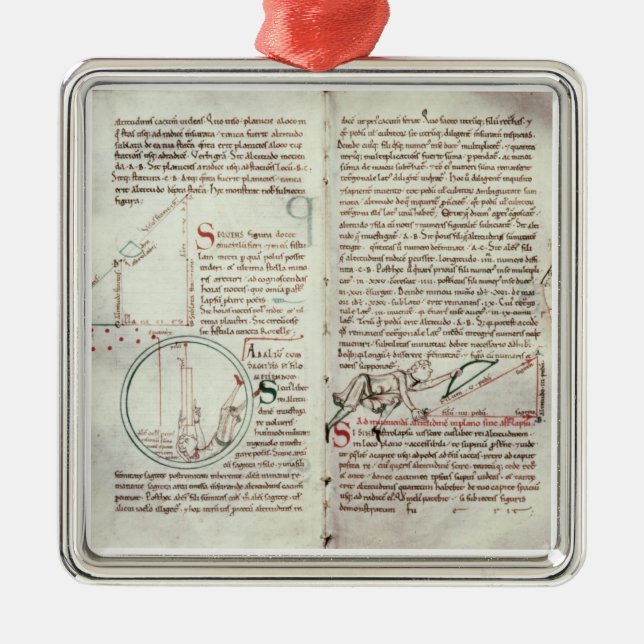 Ornamento De Metal Diagramas das medidas e do texto (velino) (Frente)