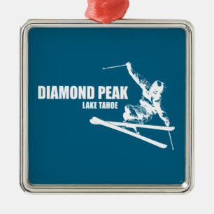 Ornamento De Metal Diamond Peak Lake Tahoe Skier