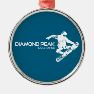 Ornamento De Metal Diamond Peak Lake Tahoe Snowboarder