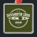 Ornamento De Metal Dickshooter Creek Idaho Kayaking<br><div class="desc">Dickshooter Creek começa a oeste de Dickshooter, Idaho, e flui para sul, cortando um desfiladeiro estreito e profundo através da paisagem de planalto rolante até que se junte ao Deep Creek. As águas de Dickshooter deixam de fluir por primavera tardio até ao início do Verão, deixando apenas piscinas isoladas nas...</div>