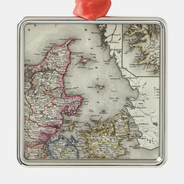 Ornamento De Metal Dinamarca, Alemanha (Frente)