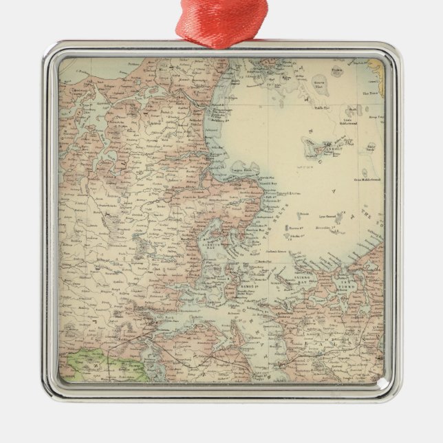 Ornamento De Metal Dinamarca com Schleswig e Holstein (Frente)
