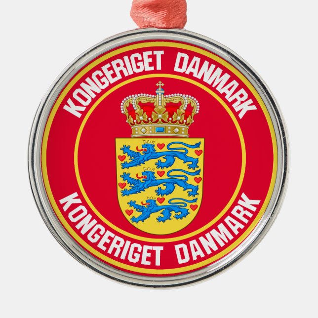 Ornamento De Metal Dinamarca Round Emblem (Frente)