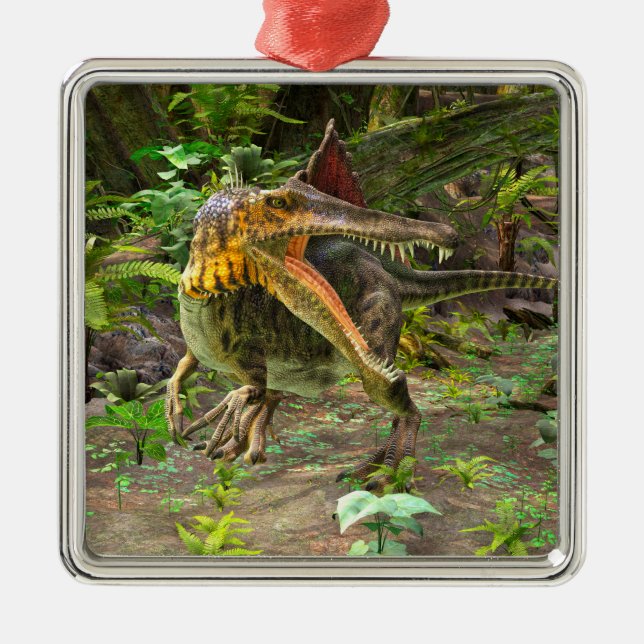 Ornamento De Metal Dinossauro Spinosaurus (Frente)