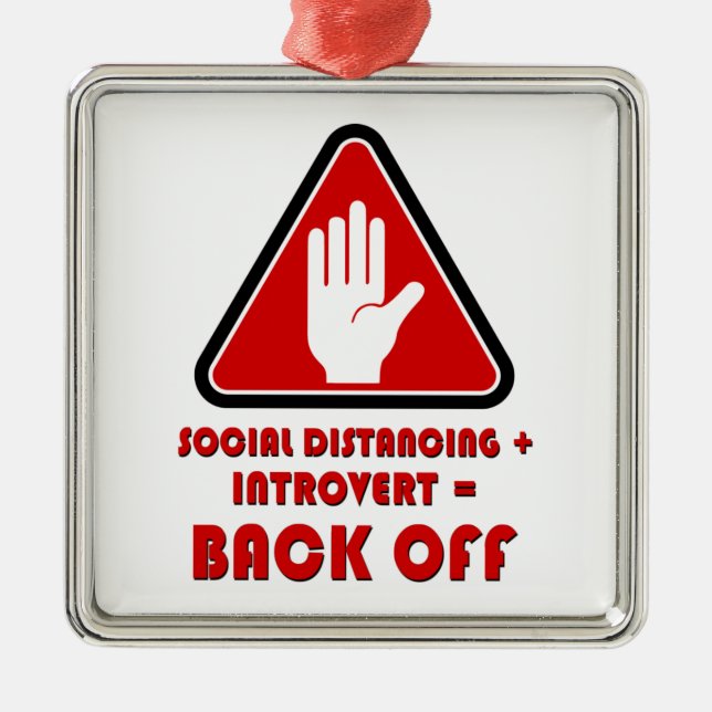 Ornamento De Metal Distância social e introdução, recuo (Frente)