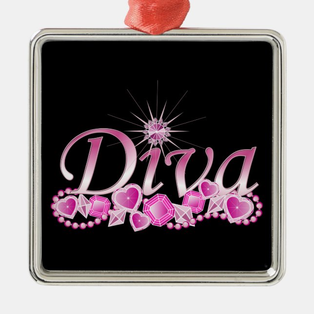 Ornamento De Metal Diva Bling (Frente)