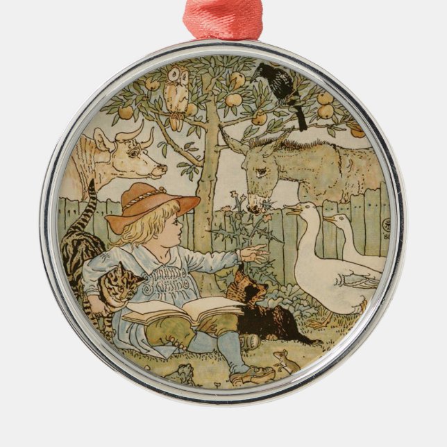 Ornamento De Metal Diversão na Leitura (Frente)