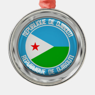 Ornamento De Metal Djibouti Round Emblem