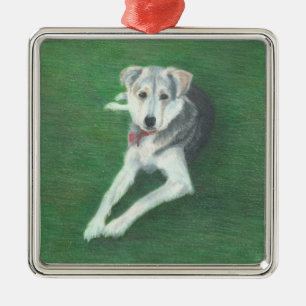 Ornamento de metal do cão rouco