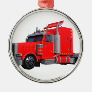 Ornamento De Metal Do vermelho reboque de Tracter semi