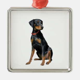 Ornamento De Metal Doberman Pinscher (natural)