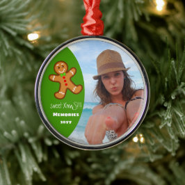 Ornamento De Metal doce XmaS gingerpão homem Ano Personalizado Verde