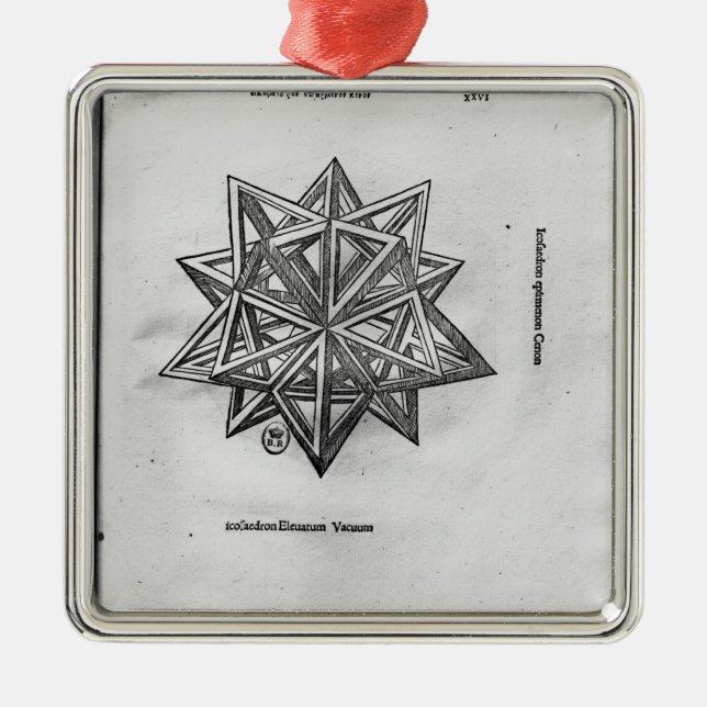 Ornamento De Metal Dodecahedron, 'de De Divina Proportione' (Frente)