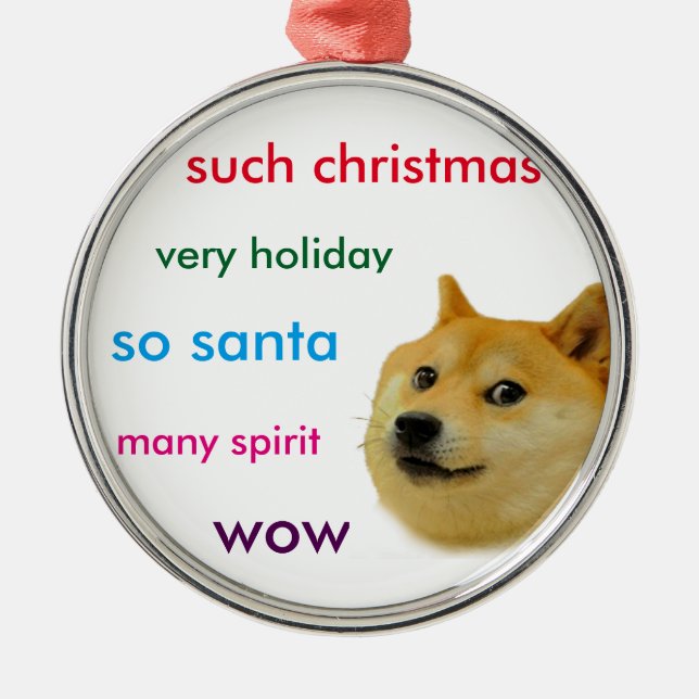 Ornamento De Metal Doge do Natal (Frente)