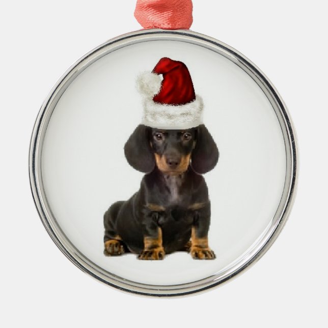 Ornamento De Metal Dogs~Original Ditzy Ornament~Dachshund (Frente)
