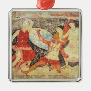 Ornamento De Metal Dois Amazons no combate com um grego