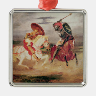 Ornamento De Metal Dois cavaleiros que lutam em uma paisagem, c.1824