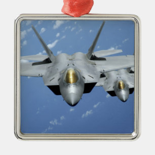 Ornamento De Metal Dois raptores F-22 voam sobre o Oceano Pacífico 2