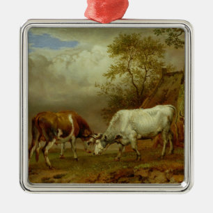 Ornamento De Metal Dois touros com chifres fechados, 1653