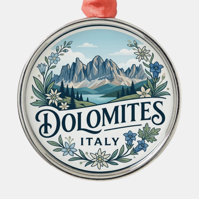 Ornamento De Metal Dolomitas Itália (Frente)