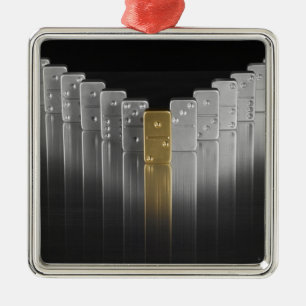 Ornamento De Metal Dominós do ouro e da prata