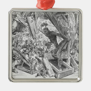 Ornamento De Metal Don Quixote que luta os fantoches