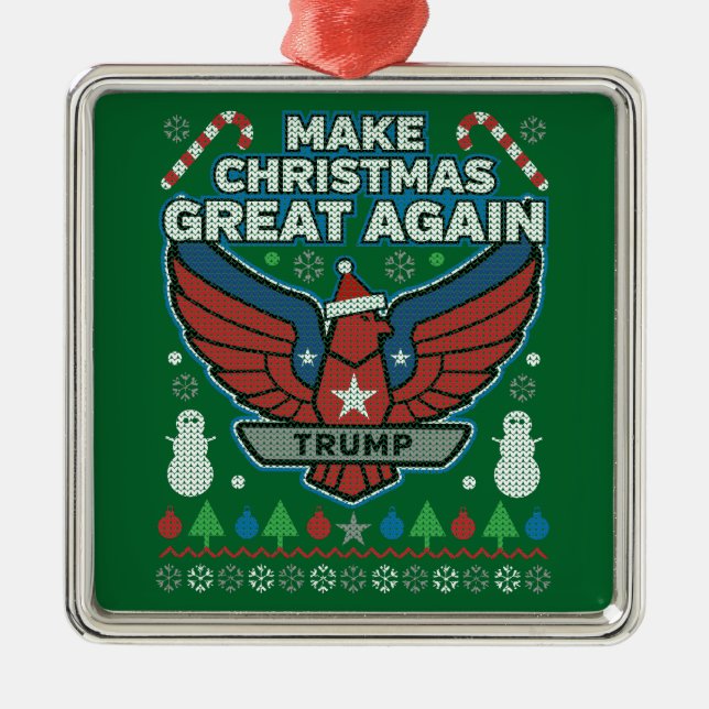 Ornamento De Metal Donald Trump Faz Excelente de Natal novamente (Frente)