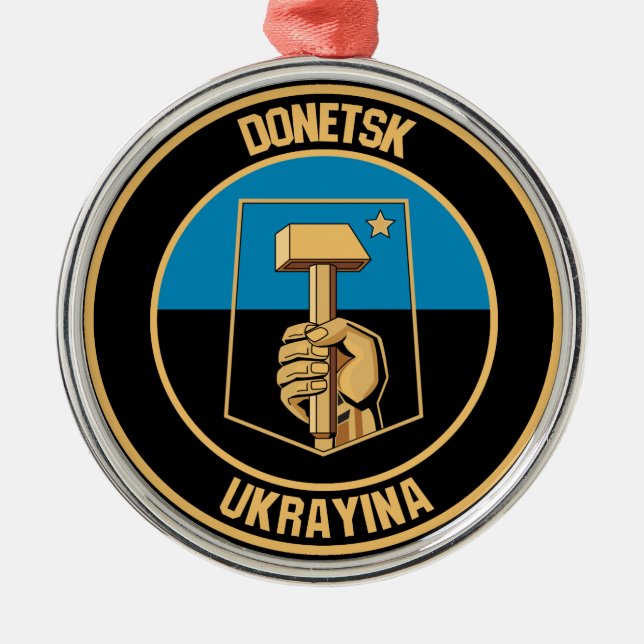 Ornamento De Metal Donetsk Round Emblem (Frente)