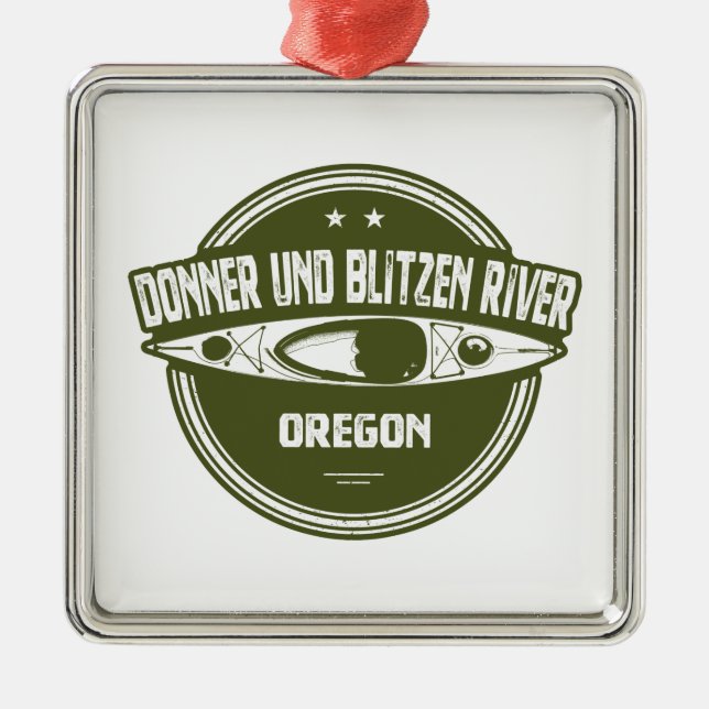 Ornamento De Metal Donner und Blitzen River Oregon Kayaking (Frente)