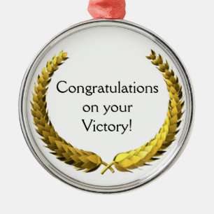 Ornamento De Metal Dourado Laurel Wreath