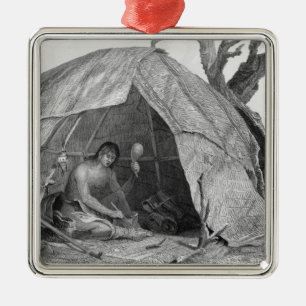 Ornamento De Metal Doutor indiano Concocting um pote da medicina