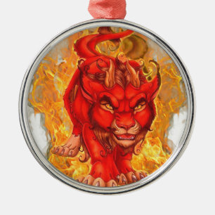 Ornamento De Metal dragão-leão