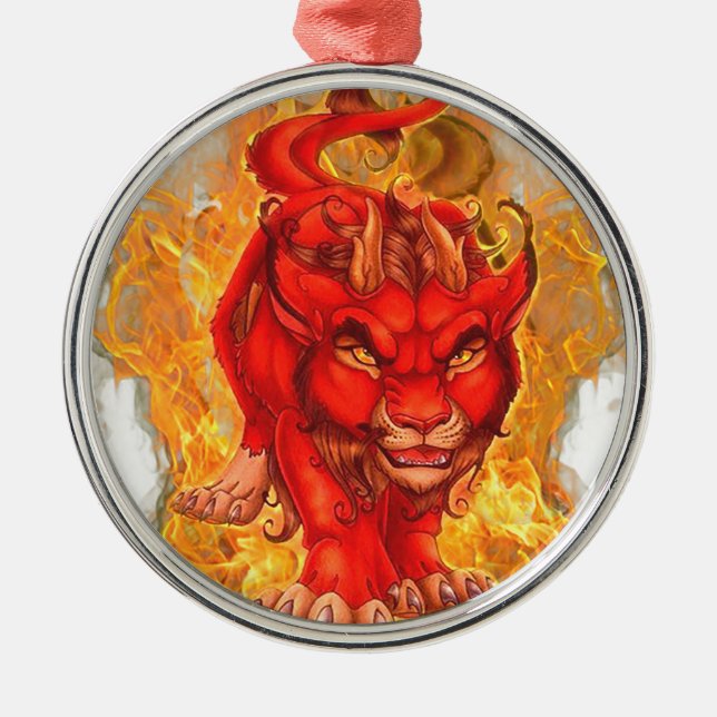 Ornamento De Metal dragão-leão (Frente)