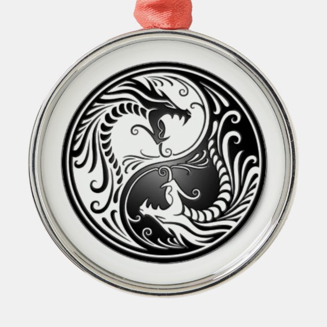 Ornamento De Metal dragoes de yin yang (Frente)