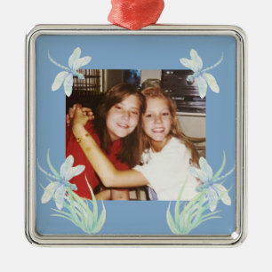 Ornamento De Metal Dragonflies de Fotografia Personalizados, Azul Ver
