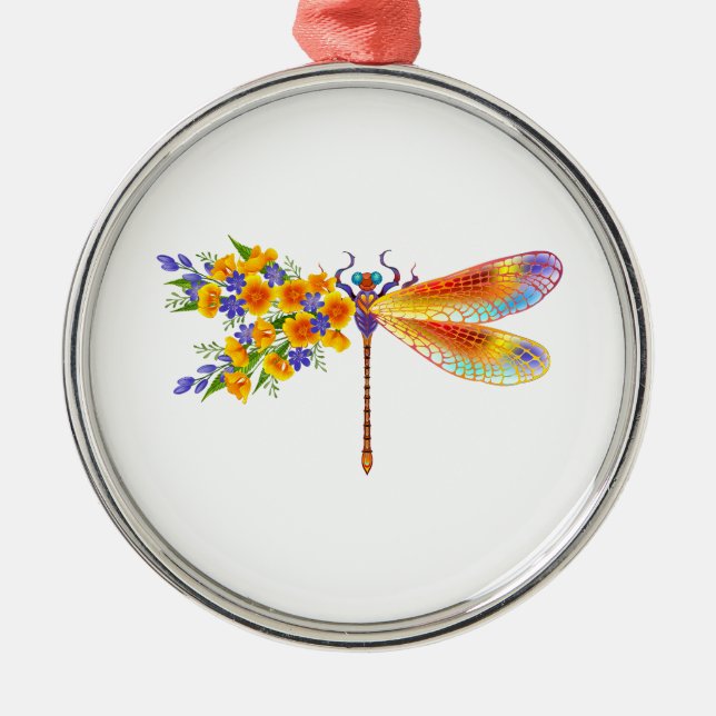 Ornamento De Metal Dragonfly Amarelo (Frente)