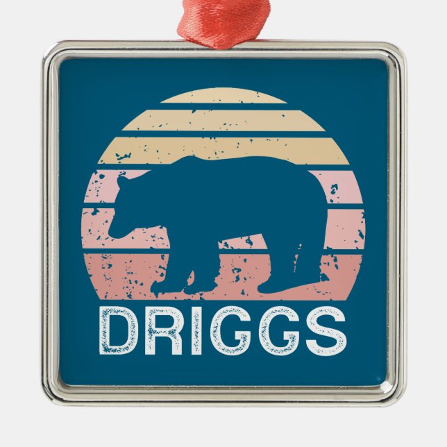 Ornamento De Metal Driggs Idaho Retro Bear (Frente)