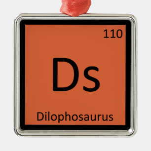 Ornamento De Metal Ds - Dilophosaurus Símbolo Químico de Dinossauro