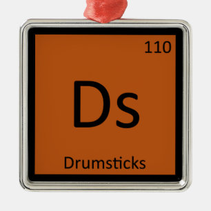 Ornamento De Metal Ds - Palhetas de Bateria Símbolo da Tabela Periódi
