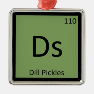 Ornamento De Metal Ds - Química de Picles de Dill Símbolo da Tabela P