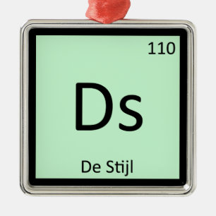 Ornamento De Metal Ds - Símbolo da Tabela Periódica da Química da Art