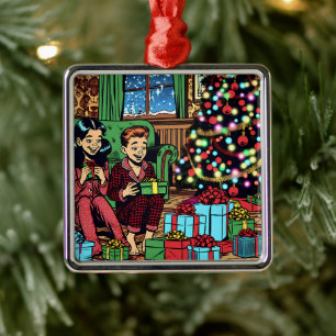 Ornamento De Metal Duas Festas de Vintage